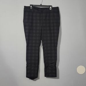 Dalia Womans Charcoal Checkered Dress Pants